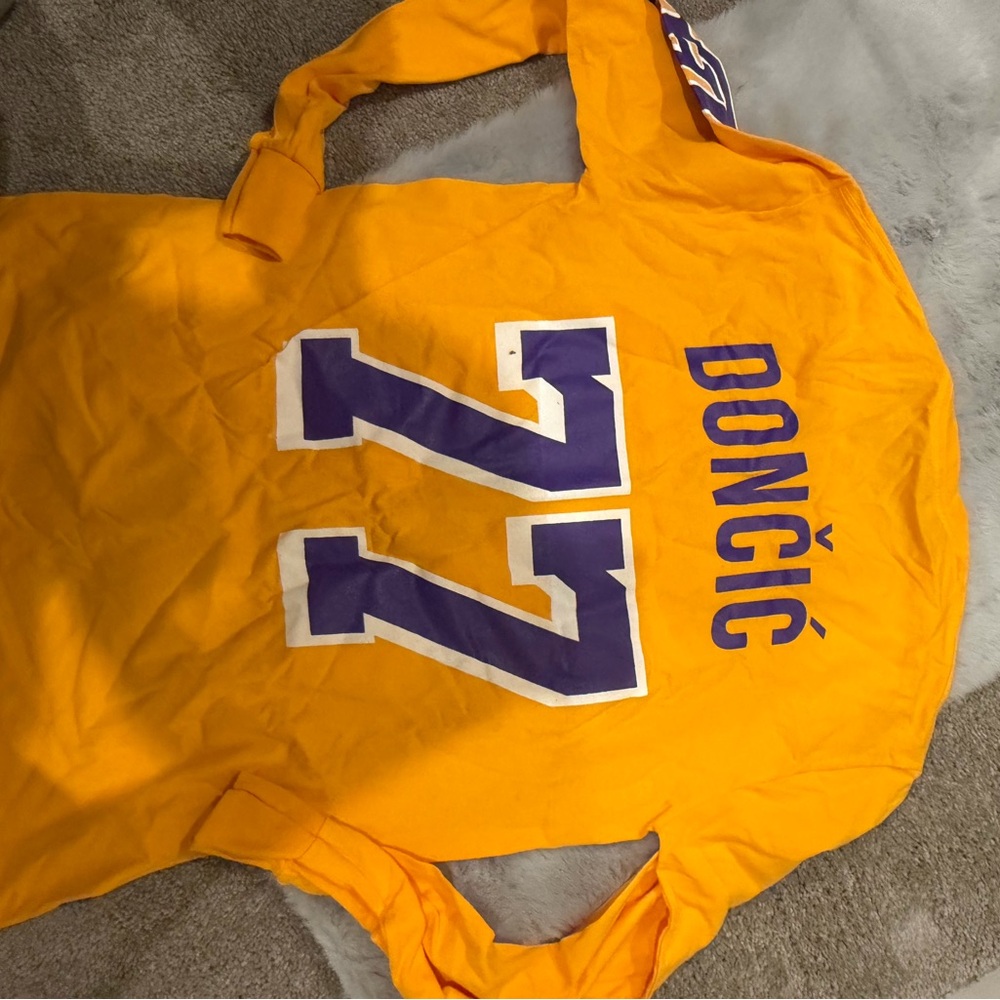 Yellow Long Sleeve Jersey with Purple Number kids